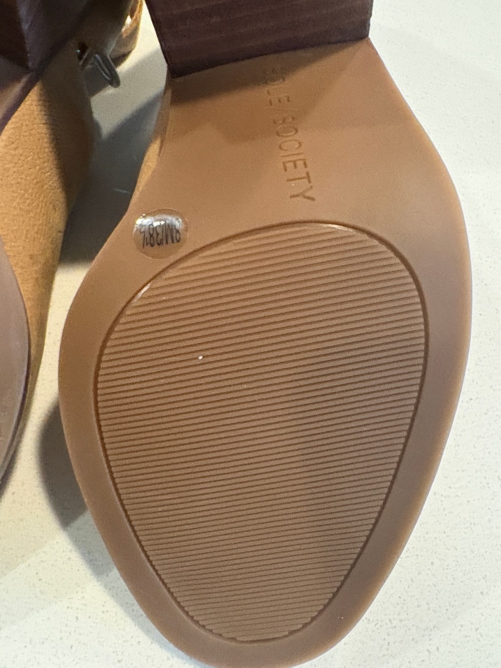 Sole Society Tan Open-Toe Leather Ankle-Strap Mules - Picture 17 of 17